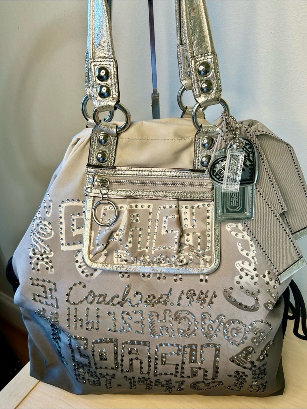 Coach Poppy Ombré Rhinstone Storypatch Spotlight Tote Bag 15312